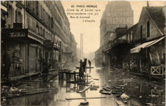 Paris inondé - Cliché du 28 Janvier 1910 - Rue de Lourmel à Grenelle à Paris 15e