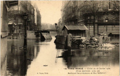 Paris 7e Bd Saint-Germain. Rue Solferino Paris Inonde 1910 à Paris 7e