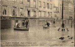 Paris 6e Sauvetage Quai des Grands-Augustins Paris Inonde 1910 à Paris 6e