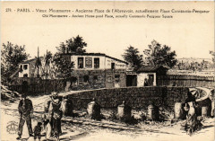 Vieux Montmartre - Ancienne Place de l'Abreuvoir, actuellement Place Constantin-Pecqueur à Paris 18e