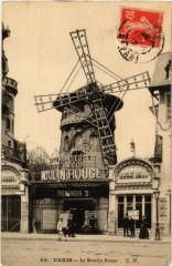 Carte postale ancienne Le Moulin Rouge
                                                                     à Paris 18e
                                