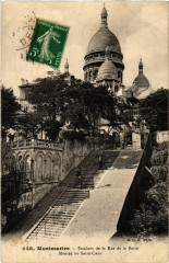 Montmartre - Escaliers de la Rue de la Barre - Montée au Sacré-Coeur à Paris 18e