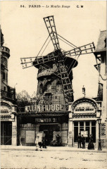 Carte postale ancienne Le Moulin Rouge
                                                                     à Paris 18e
                                
