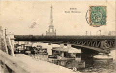 Carte postale ancienne Pont Mirabeau
                                                                     à Paris 16e
                                
