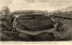 Carte postale ancienne Société des Charbonniers - Chantier du Boulevard de Grenelle
                                                                     à Paris 15e
                                