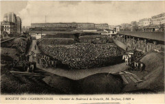 Carte postale ancienne Société des Charbonniers - Chantier du Boulevard de Grenelle
                                                                     à Paris 15e
                                