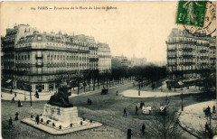 Carte postale ancienne Panorama de la Place du Lion de Belfort
                                                                     à Paris 14e
                                