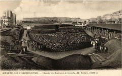 Carte postale ancienne Société des Charbonniers - Chantier du Boulevard de Grenelle
                                                                     à Paris 15e
                                