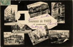 Carte postale ancienne Souvenir de Paris - 13e Arrondissement
                                                                     à Paris 13e
                                
