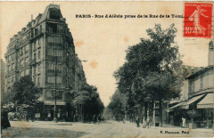 Carte postale ancienne Paris 14e Rue d'Alesia. prise de la Re de la Tom
                                                                     à Paris 14e
                                