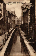 Carte postale ancienne Paris XIIIe Vieux Paris La Bievre Ruelle Des Gobelins Ile Des Singes
                                                                     à Paris 13e
                                