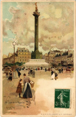 Paris 12e Colonne de la Bastille. Litho -
																					75012 Paris 12e
																			