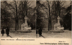 Paris 8e Parc Monceau. Monument de Guy de Maupassant. stereo à Paris 8e