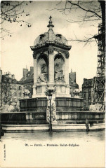 Paris 6e Fontaine. Place Saint-Sulpice à Paris 6e