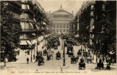 Paris 1e Avenue de l'Opera. prise du Gd Hotel du Louvre