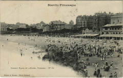 Biarritz Grande Plage et l'Hotel Victoria à Biarritz
