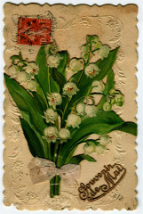 Fantaisie celebration may 1er souvenir strand muguet de mai relief card