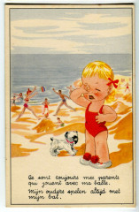 Fantaisie girl and dog illustration