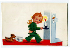 Fantaisie child and dog illustrator jim patt
