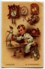 Fantaisie the watchmaker klokkenmaker illustration