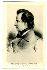 Famous character victor hugo portrait lithograph by julien
