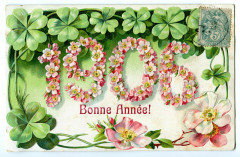 Fantaisie holiday happy new year 1906 card relief