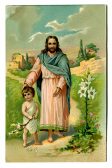 Fantaisie religion jesus and child religious illustration