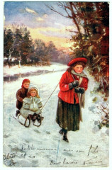 Fantaisie merry winter time raphael tuck oilette
