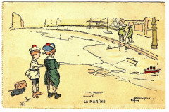 Fantaisie navy designer G. farriers postcard fantasy