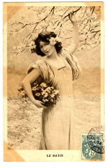 Fantaisie women illustration series of 4 cards time fantasy postcard