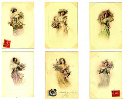 Card fancy viennese woman set of 6 cards # 276 fantasy postcard -
													02 Aisne
												