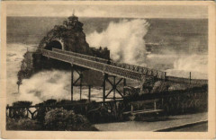 Biarritz La tempete au Rocher de la Vierge France à Biarritz