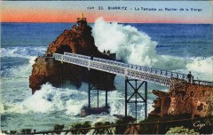 Biarritz La tempete au Rocher de la Vierge France à Biarritz