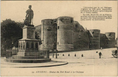 Angers Statue du Roi Rene et Chateau France à Angers