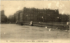 Paris 4e Indonations 1910. Pont de la Tournelle à Paris 4e