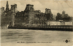 Paris 4e Indonations 1910. Pont l'Arcole à Paris 4e