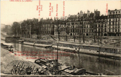 Vieux Paris 4e quai d'Anjou. Hotel Lauzun, de Tesse, Gaillardon à Paris 4e