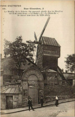 Carte postale ancienne Rue Girardon, 3 - Le Moulin de la Galette
                                                                     à Paris 18e
                                