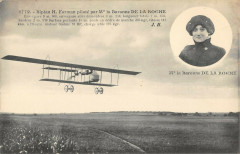 Aviation Biplan H.farman Pilote Par Me La Baronne De La Roche -
													France
												