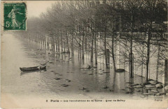 Carte postale ancienne Les inondations de la Seine - Quai de Bercy
                                                                     à Paris 12e
                                