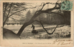 Carte postale ancienne Bois de Boulogne - Le Grand Lac en Hiver
                                                                     à Paris 16e
                                