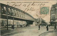 Carte postale ancienne Aqueduc du Métropolitain - Boulevard de la Chapelle
                                                                     à Paris 10e
                                