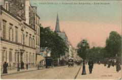 Carte postale ancienne Boulevard des Batignolles - Ecole Normale
                                                                     à Paris 17e
                                