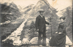 Chamonix Superbe Carte Photo (dans le fond le village