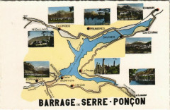 Serre-Poncon - Le Barrage de Serre-Poncon sur la Durance - Map -
													05 Hautes Alpes
												