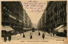 Lyon-Perspective de la Rue de la Republique à Lyon