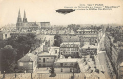 Paris Passage Du Dirigeable De Guerre Republique Au Dessus De L'Eglise