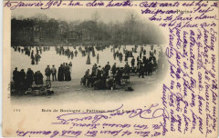 Carte postale ancienne Bois de Boulogne - Patinage sur le Lac
                                                                     à Paris
                                
