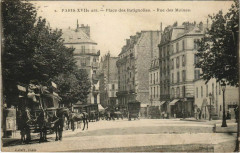 Carte postale ancienne Place des Batignolles - Rue des Moines
                                                                     à Paris 17e
                                