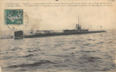 Marine De Guerre Le Submersible Pluviose Commandant Callot Commandant Engel